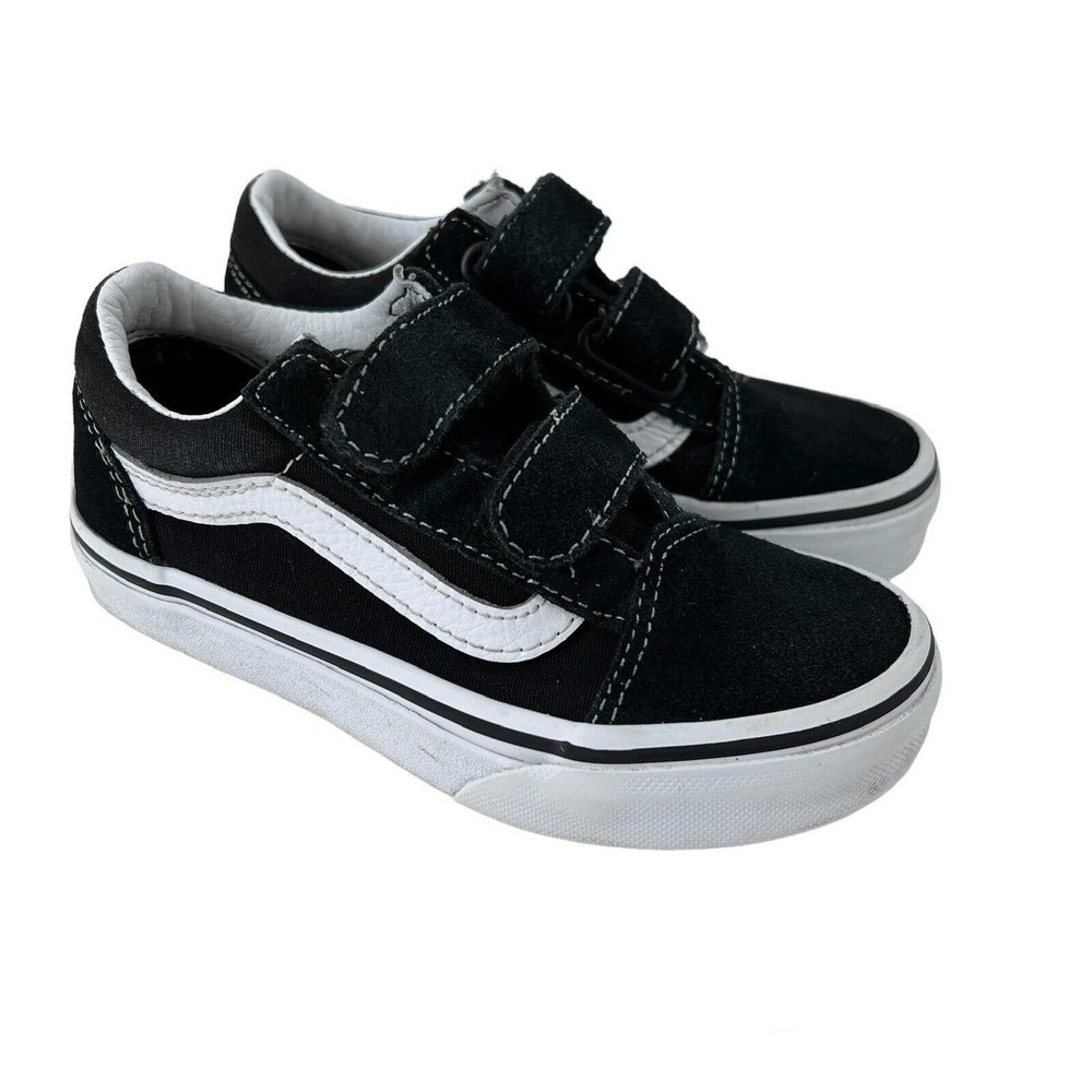 VANS Old Skool V Black Suede Sneakers Shoes Boys Kids